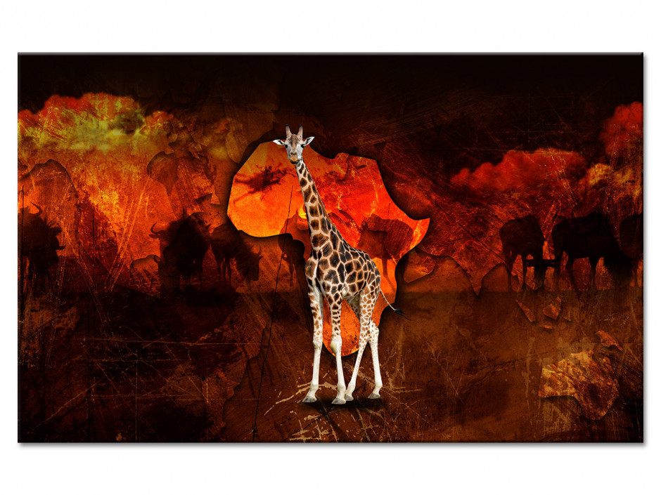 Tableau sur toile La Girafe - Toile imprimée haute qualité - Declina