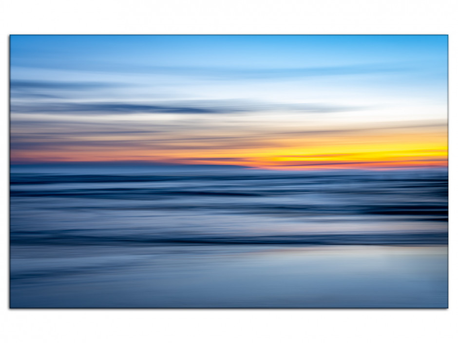 Tableau triptyque coucher de soleil en mer