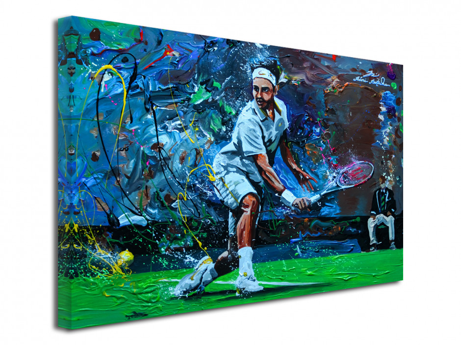 Tableau toile déco murale Tennisman - Reproduction peinture Bertoche