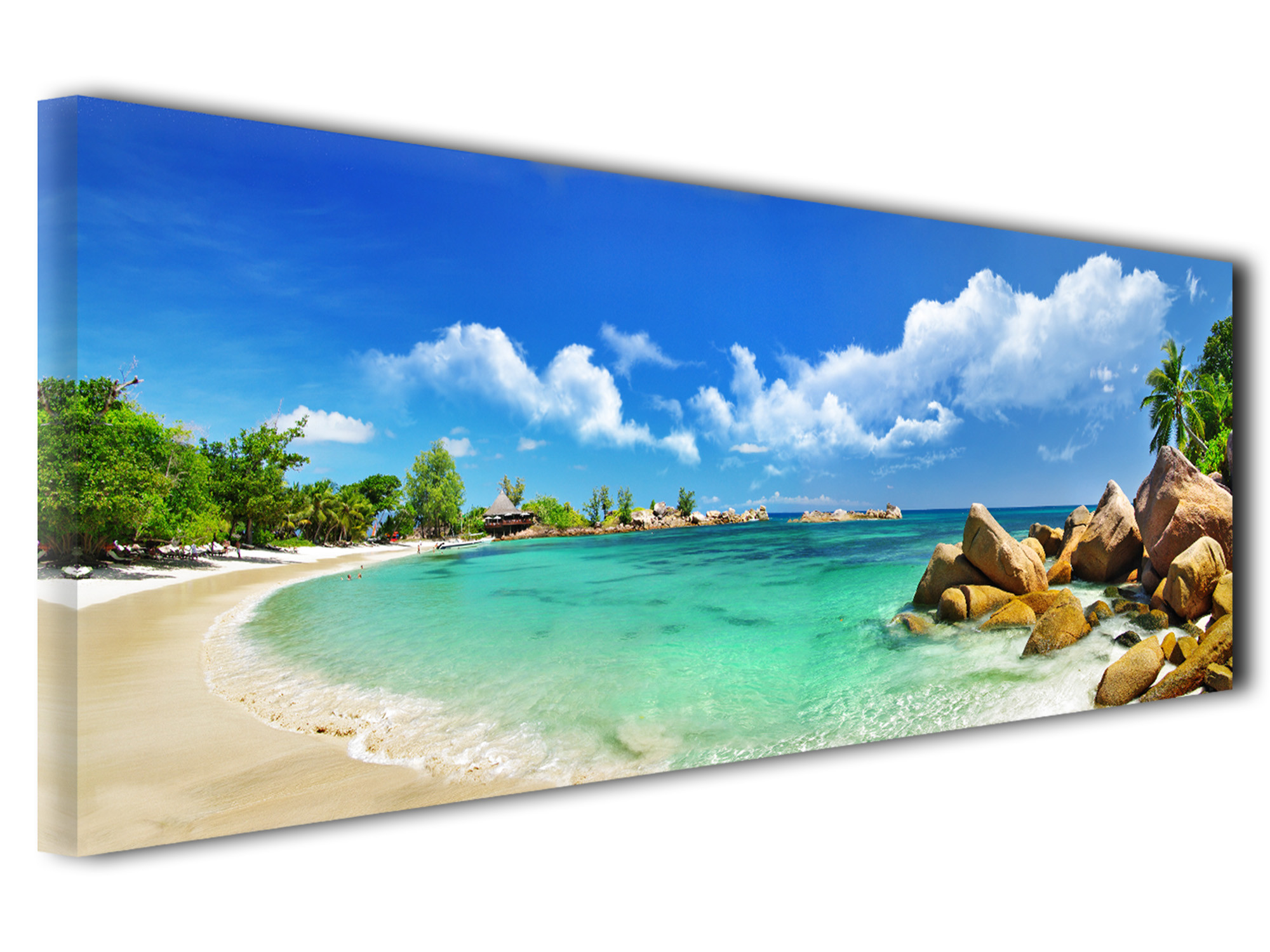 DECLINA, tableau decoration murale salon moderne, cadres decoratif mural, Tableau  deco photo PAYSAGE DES SEYCHELLES 120x50 cm : : Cuisine et Maison