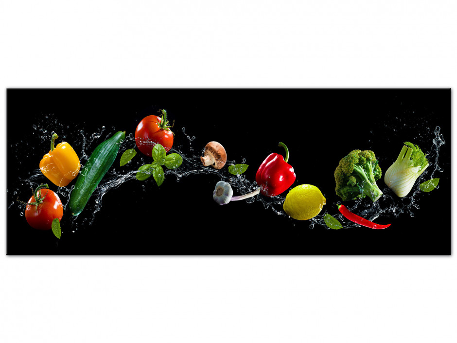 Peinture sur Verre - Légumes - Rustique - Tableau - 90x90 cm