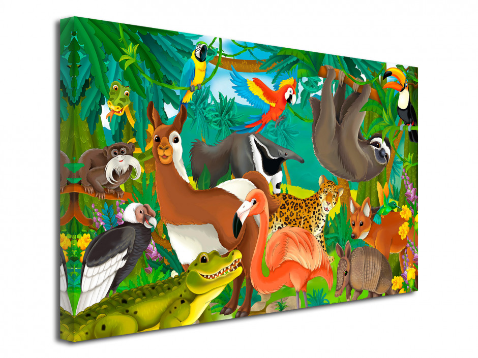Tableau toile imprimée Les animaux de la jungle - Déco chambre enfant