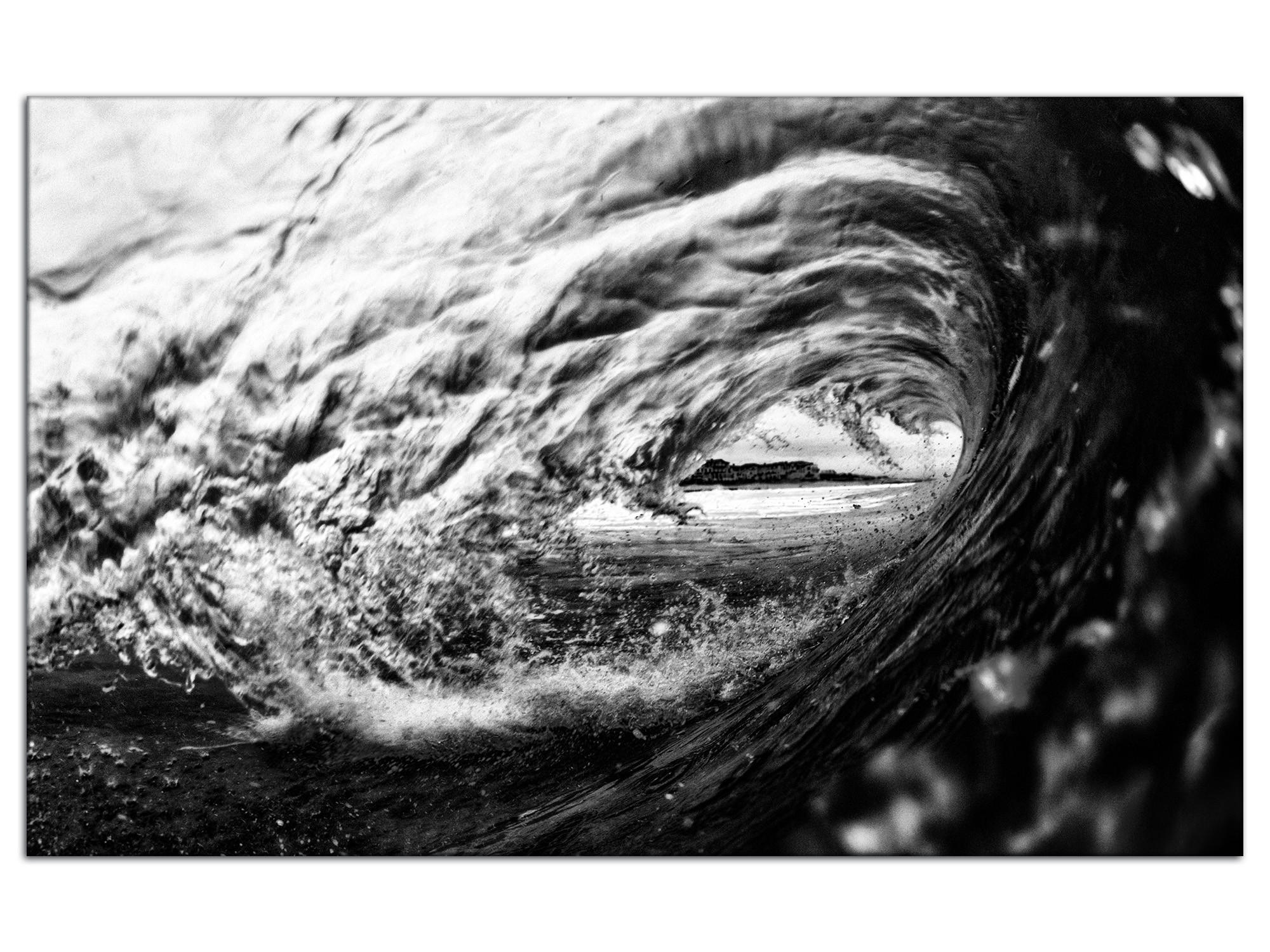 Tableau photo de vague noir et blanc Impression sur aluminium