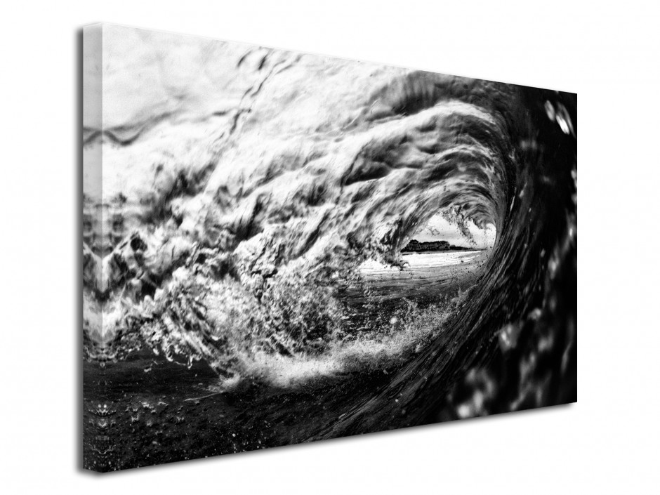 Tableau photo de vague noir et blanc - Impression sur toile Declina