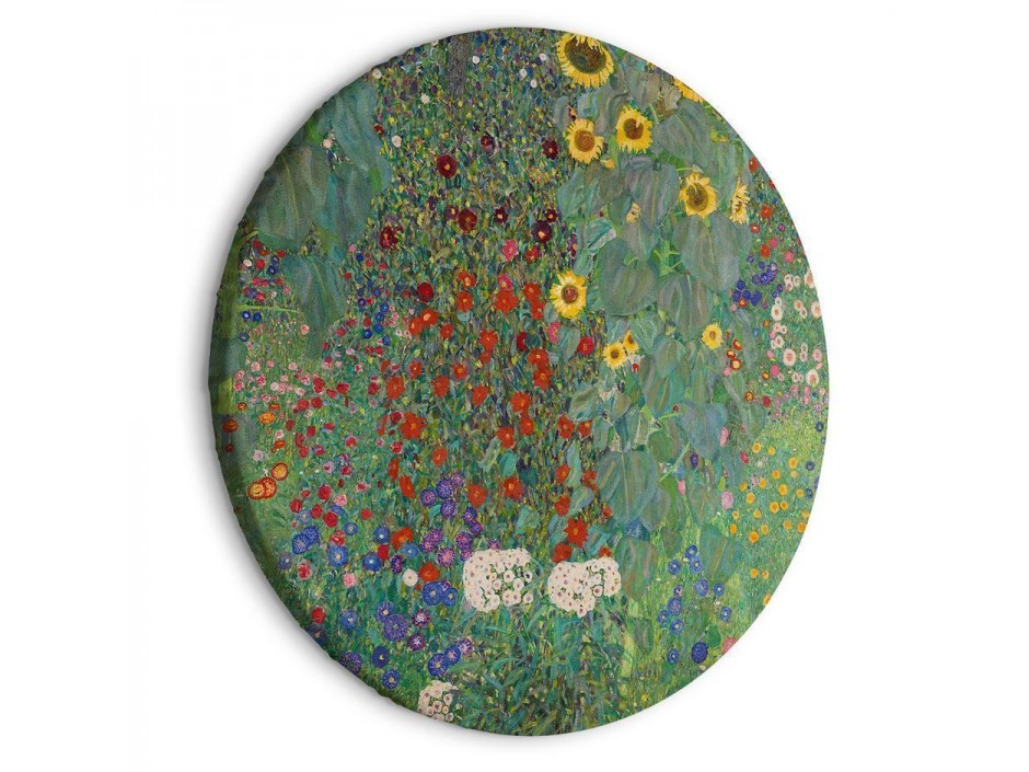 Tableau rond - Country Garden With Sunflowers, Gustav Klimt - Multi-Colored Flowers