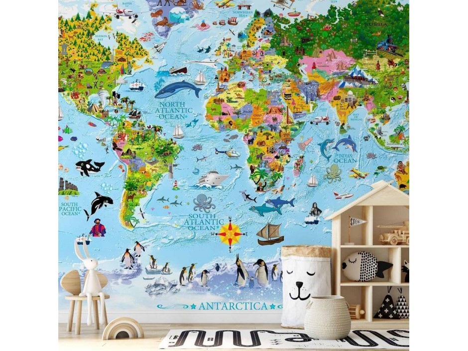 Papier peint - World Map for Kids