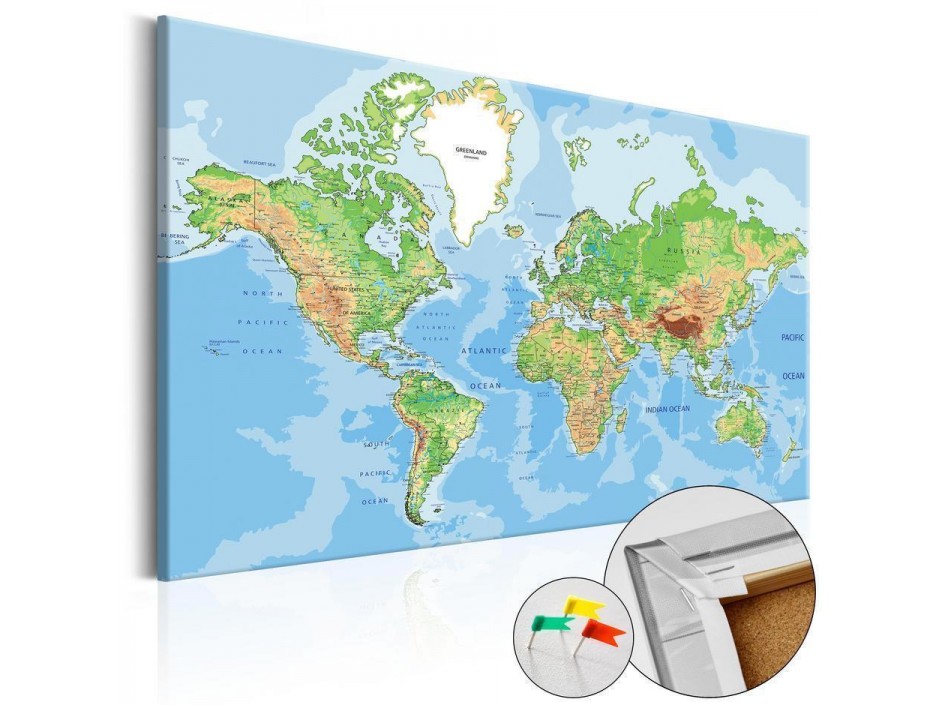 Tableau en liège - World Geography