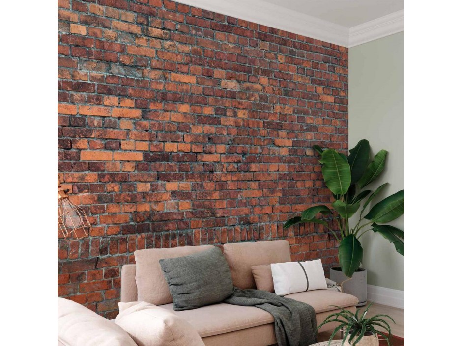 Papier peint - Vintage Wall (Red Brick)