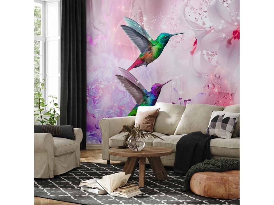 Papier peint - Colourful Hummingbirds (Purple)