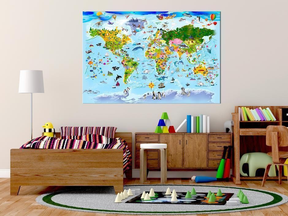 Tableau en liège - Childrens Map: Colourful Travels