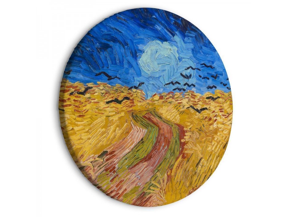 Tableau rond - Wheat Field With Crows, Vincent Van Gogh - Summer Countryside Landscape