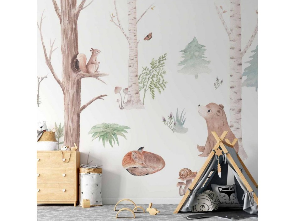 Papier peint - Subtle Illustration With Forest Animals