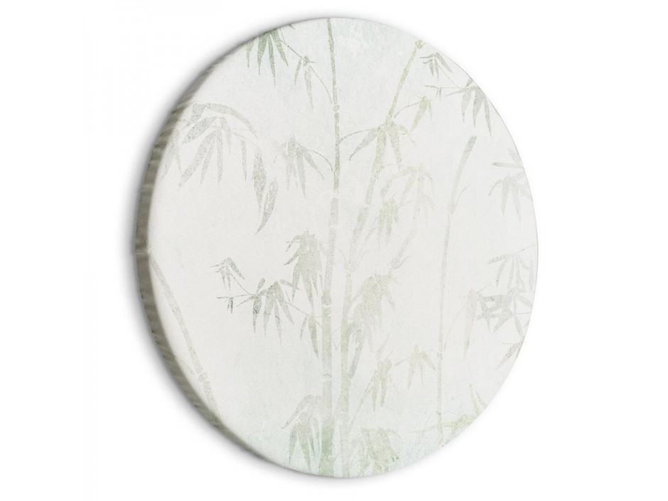 Tableau rond - Bamboo forest - Delicate bamboo jungle in pastel colors of celadon and green on a light background/Jungle