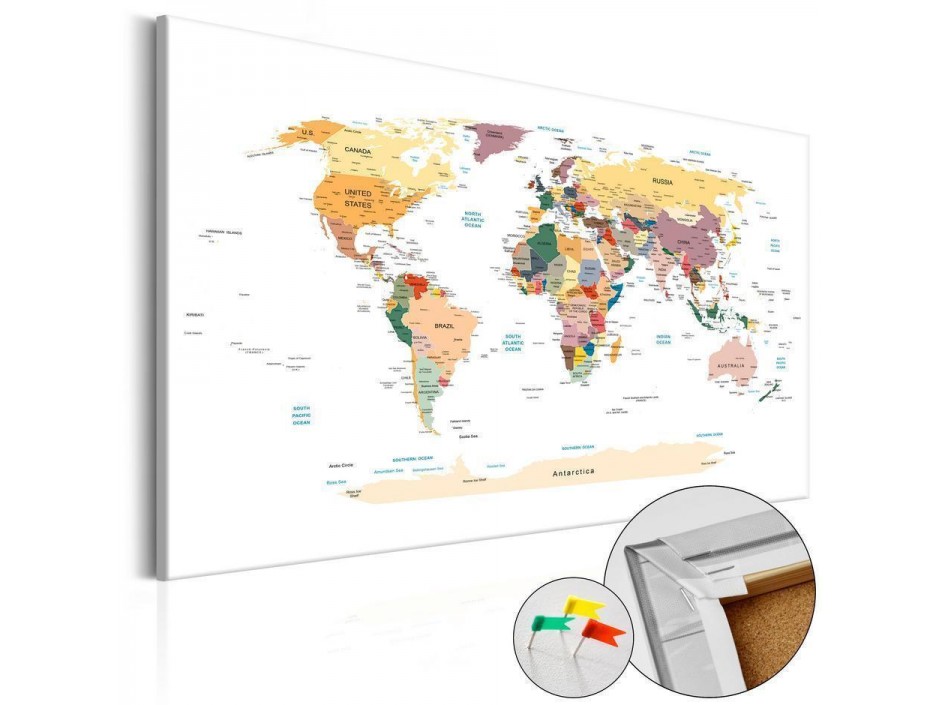 Tableau en liège - World Map