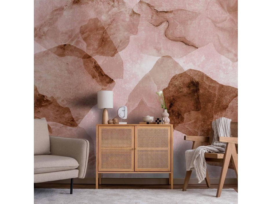 Papier peint - Pink terrazzo - minimalist background in marble watercolour pattern