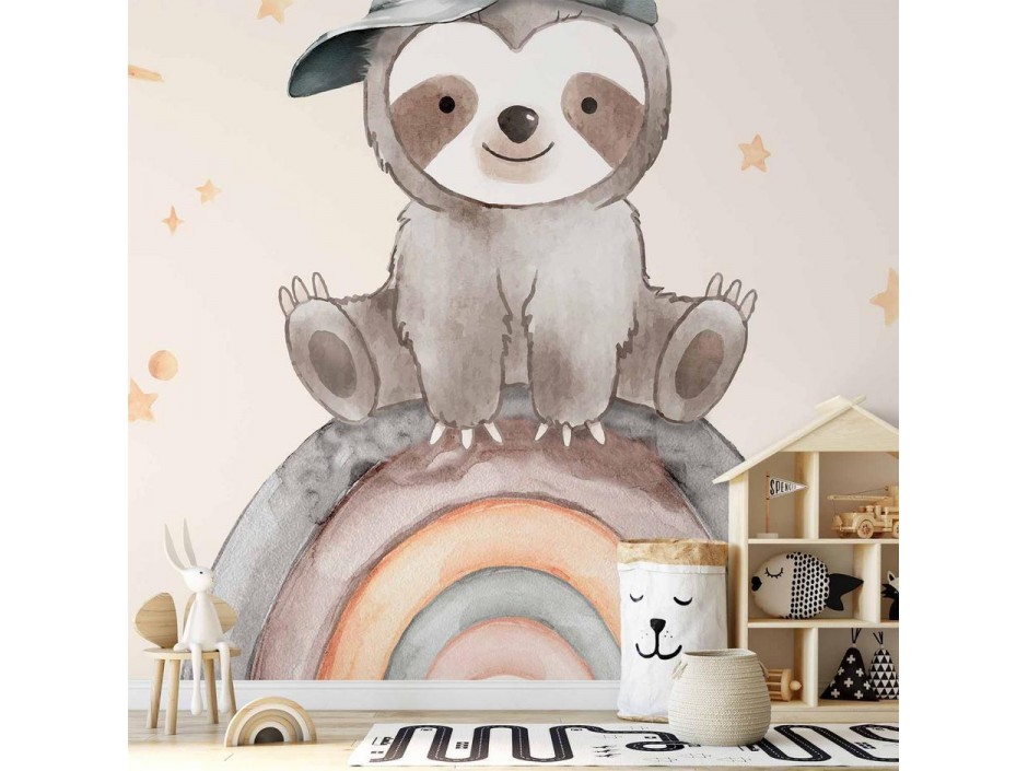 Papier peint - Little Sloth Among Stars and Rainbows