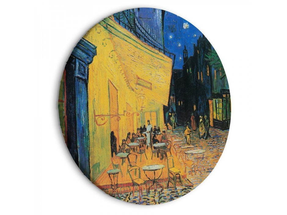 Tableau rond - Café Terrace at Night, Vincent Van Gogh - View of a French Street