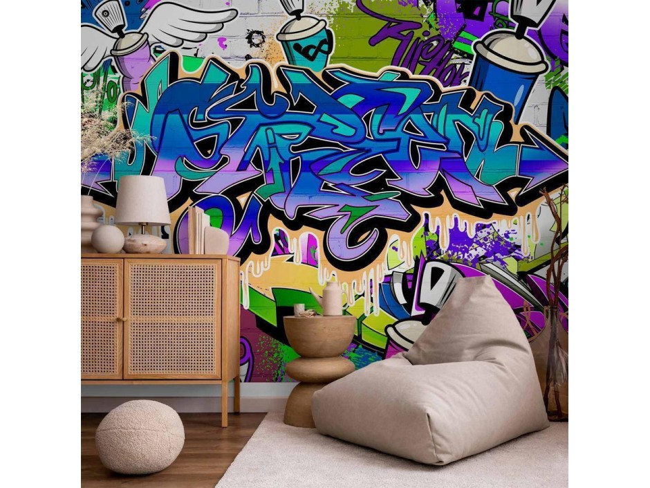 Papier peint - Graffiti: violet theme