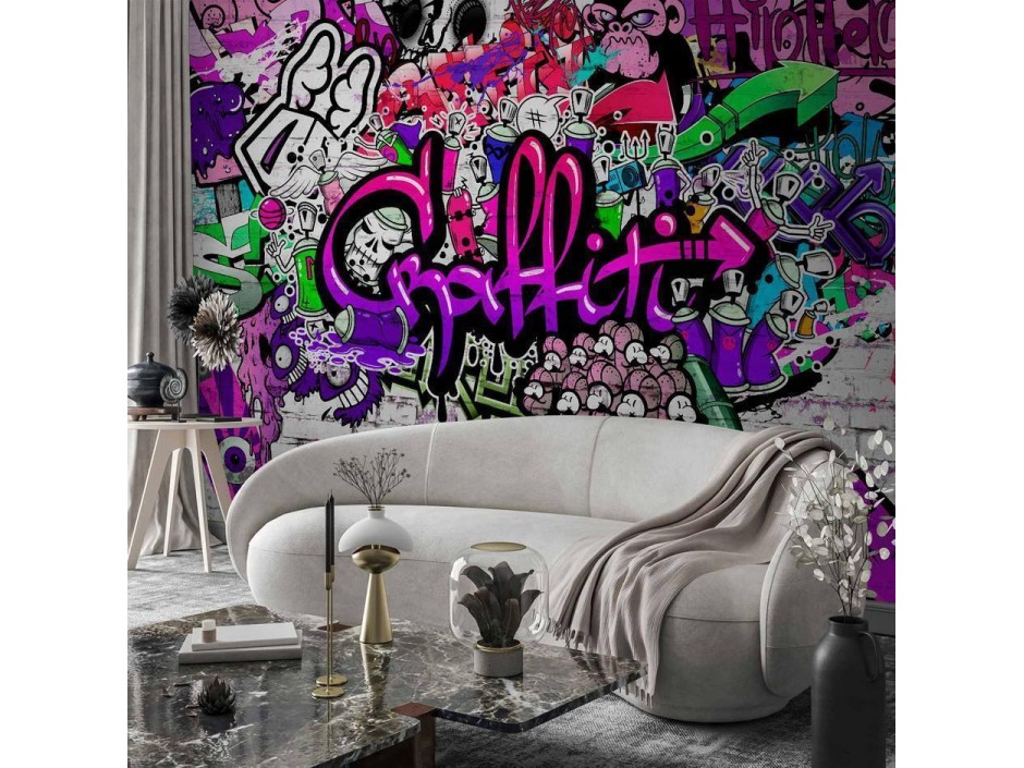 Papier peint - Purple Graffiti