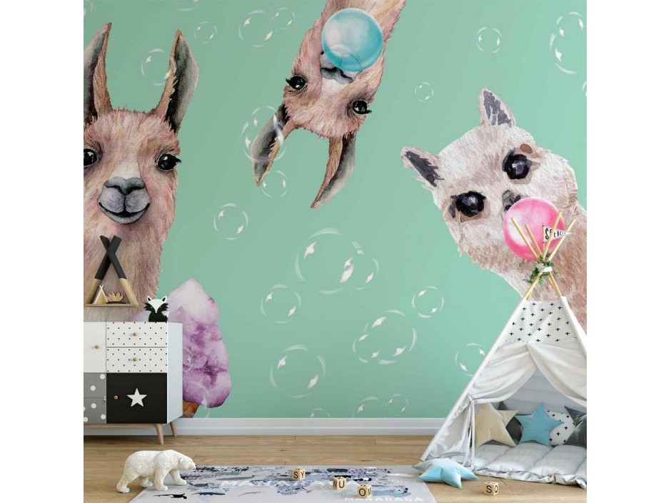 Papier peint - Crazy Llamas