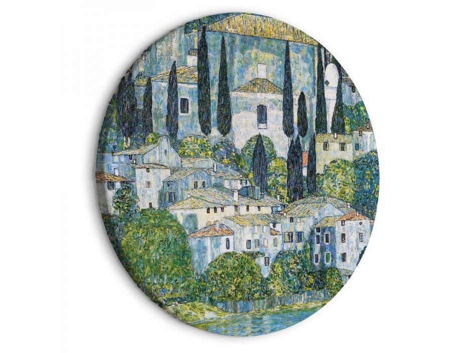 Tableau rond - Church in Cassone, Gustav Klimt - German Architecture by the River