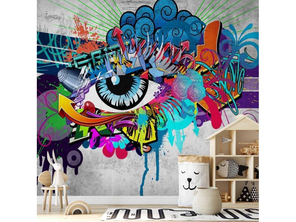 Papier peint - Graffiti eye