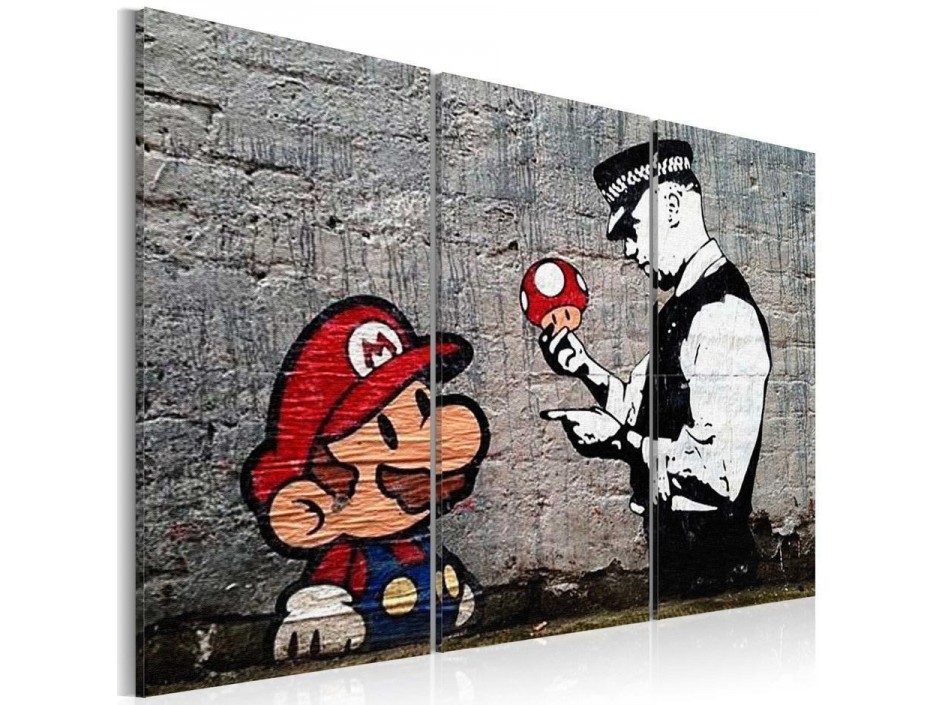 Tableau - Super Mario Mushroom Cop by Banksy