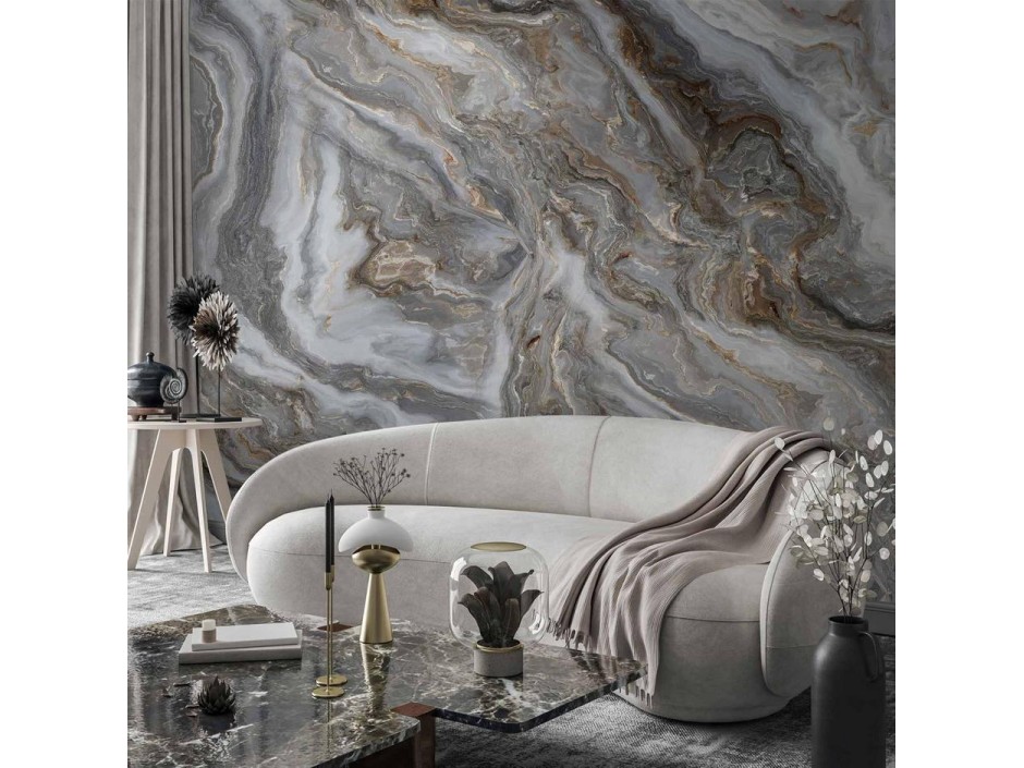 Papier peint - Stone Abstractions - Marble Textures in Neautral Tones