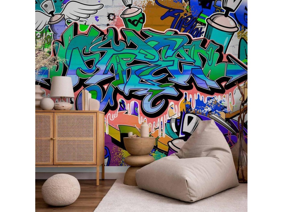 Papier peint - Graffiti: blue theme