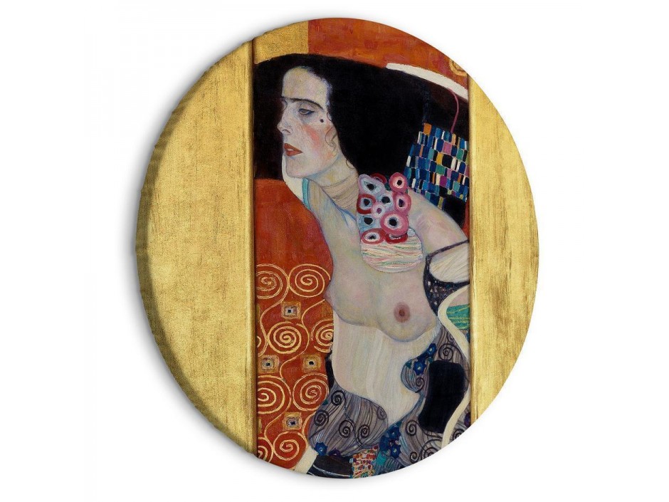 Tableau rond - Judith II, Gustav Klimt - Abstract Portrait of a Half-Naked Woman