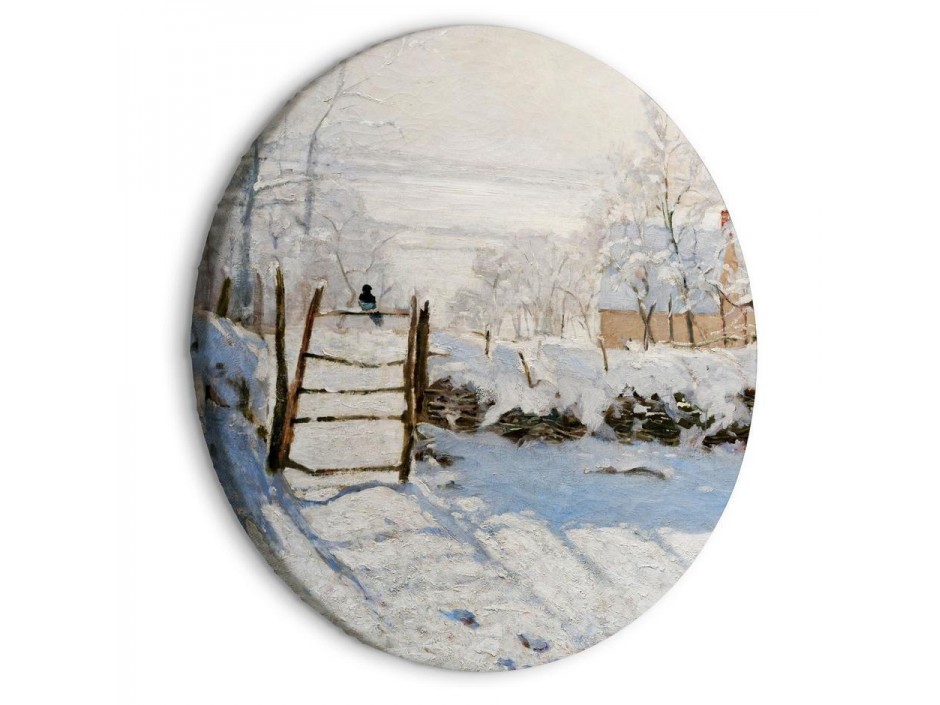 Tableau rond - Claude Monet’s Magpie - Normandy’s Painted Winter Landscape