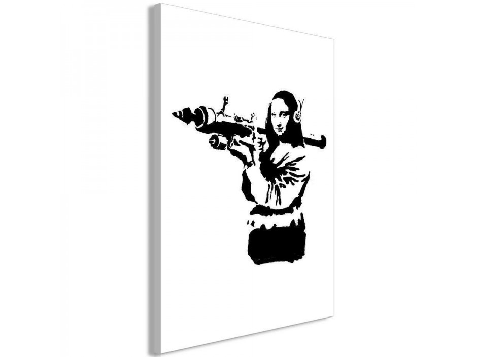 Tableau - Banksy Mona Lisa with Rocket Launcher (1 Part) Vertical