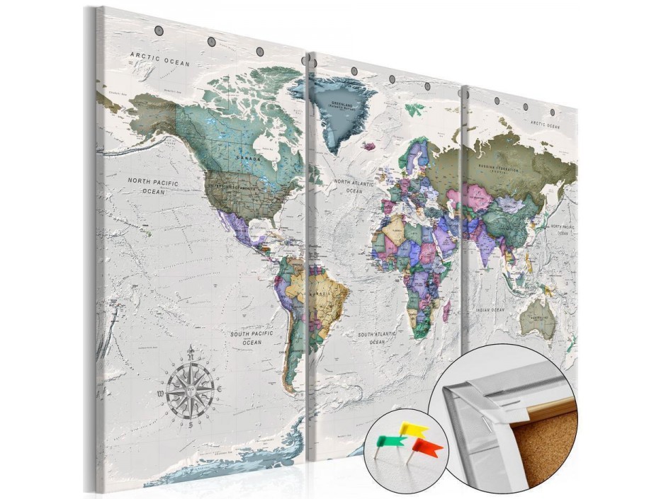 Tableau en liège - World Destinations (3 Parts)