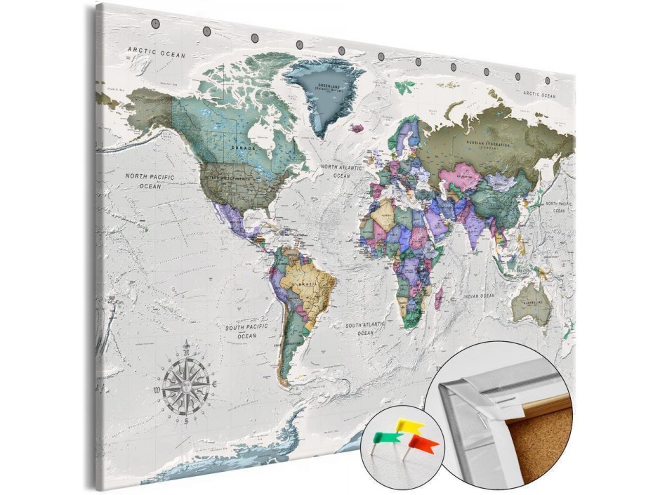 Tableau en liège - World Destinations (1 Part) Wide