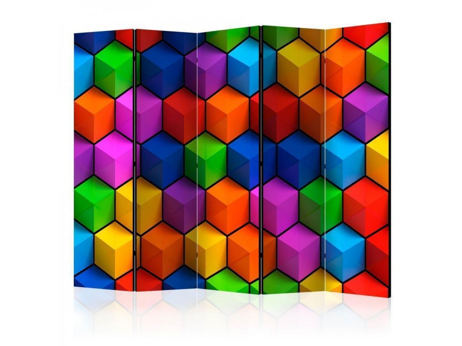 Paravent - Colorful Geometric Boxes II