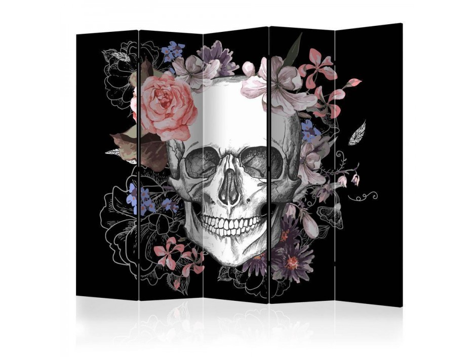 Paravent - Skull and Flowers II