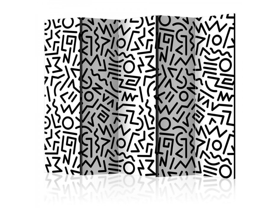 Paravent - Black and White Maze II