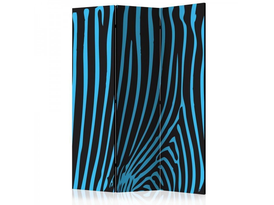 Paravent - Zebra pattern (turquoise)