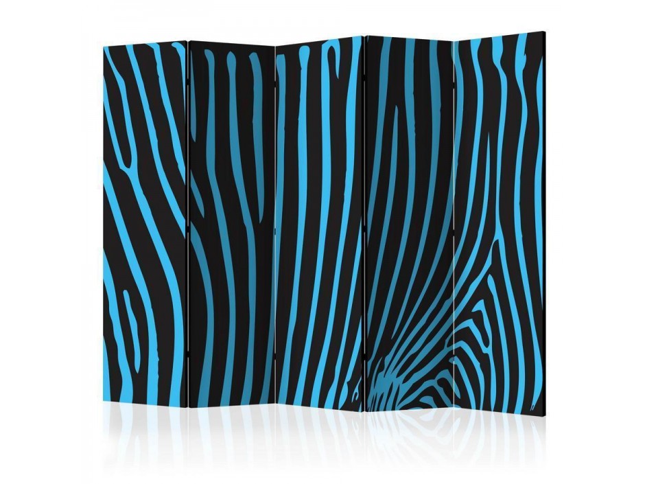 Paravent - Zebra pattern (turquoise) II