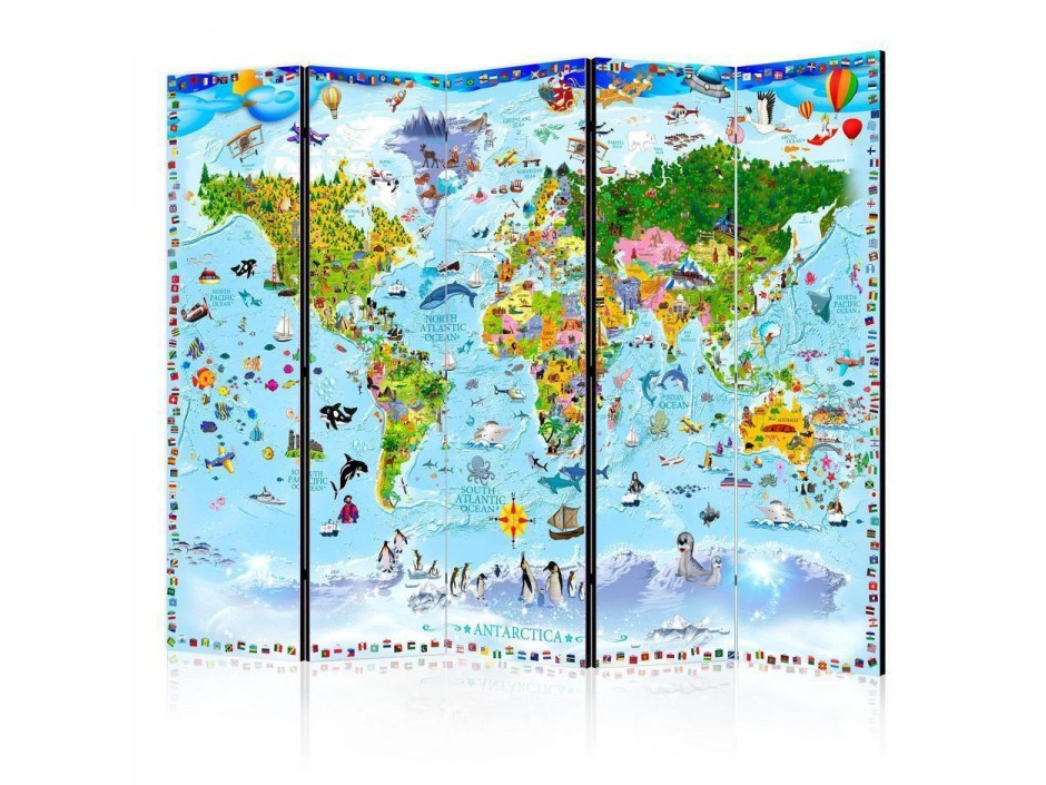 Paravent - World Map for Kids II