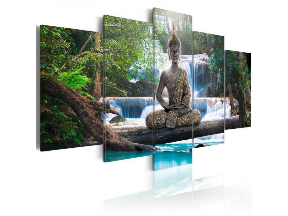 Tableau - Buddha and waterfall