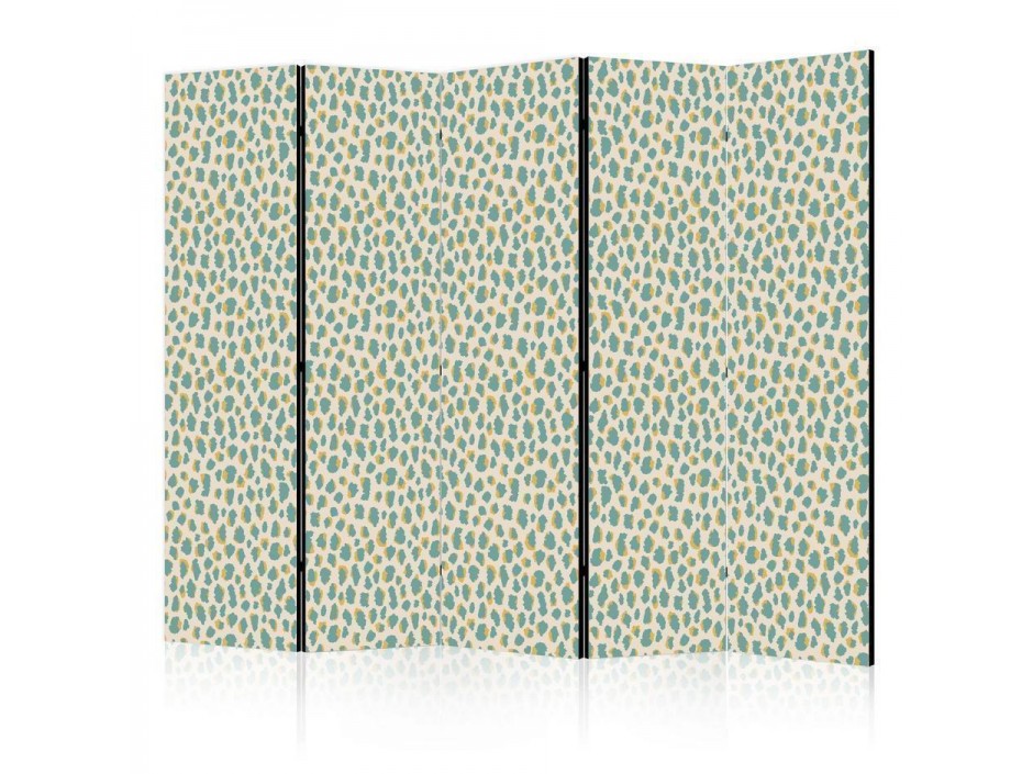 Paravent - Giraffe Pattern - Animal Pattern in Turquoise Spots on a Light Background