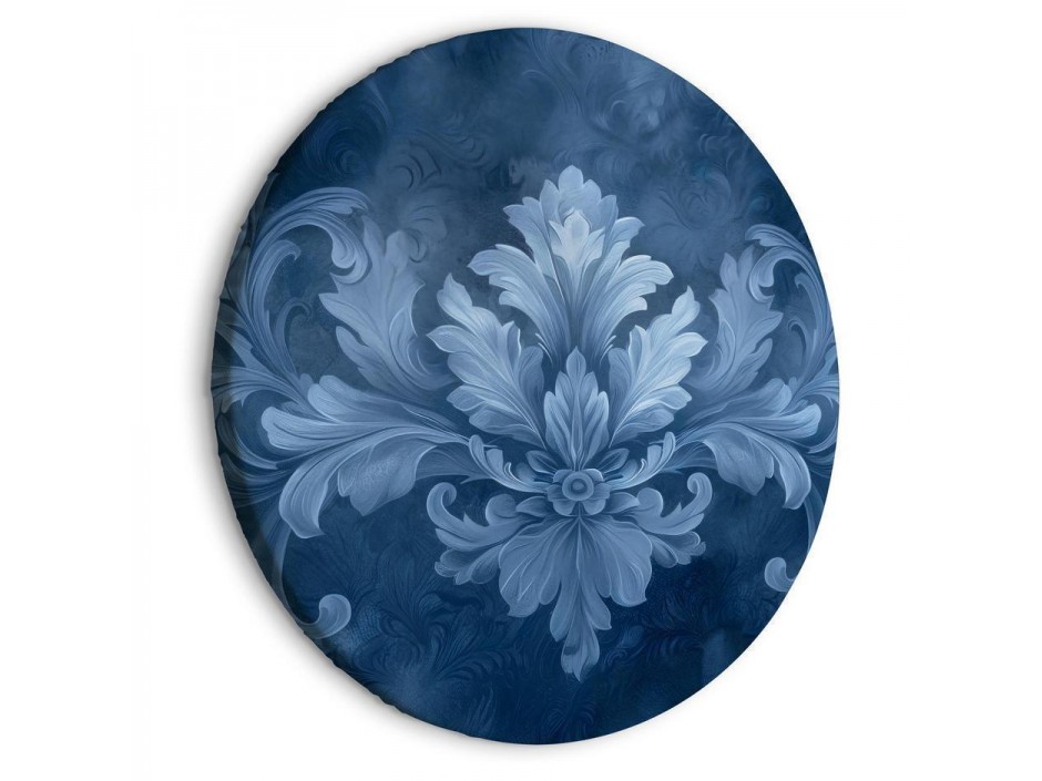 Tableau rond - Ornament in Blue and Cool Colors: Dark Blue Decoration