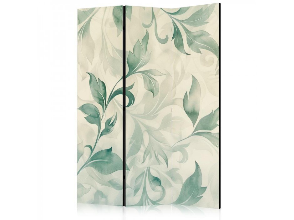 Paravent - Watercolor Botanical Motif - Delicate Green and Beige Leaves