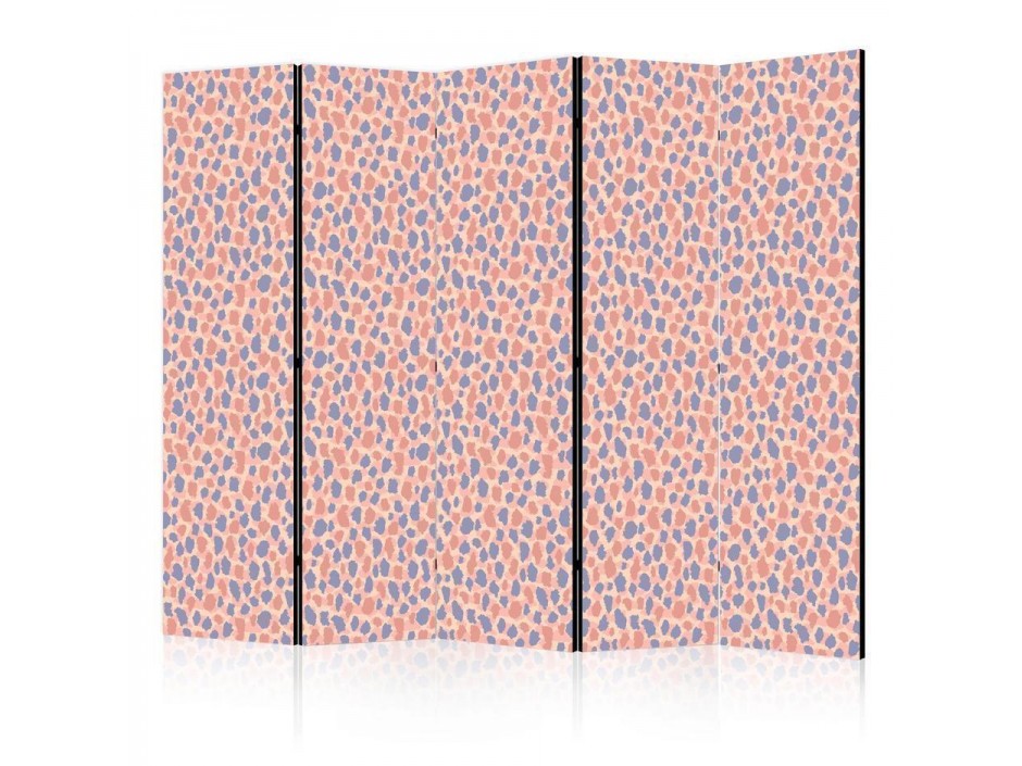 Paravent - Giraffe Pattern - Colorful Animal Pattern in Blue-Pink Spots