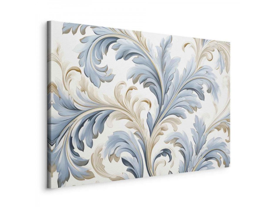 Tableau - Baroque Ornaments in Light Cream-Blue Hues