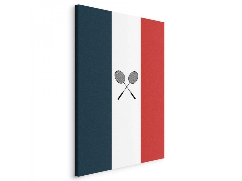 Tableau - Black Badminton Rackets Against the Backdrop of the French Flag