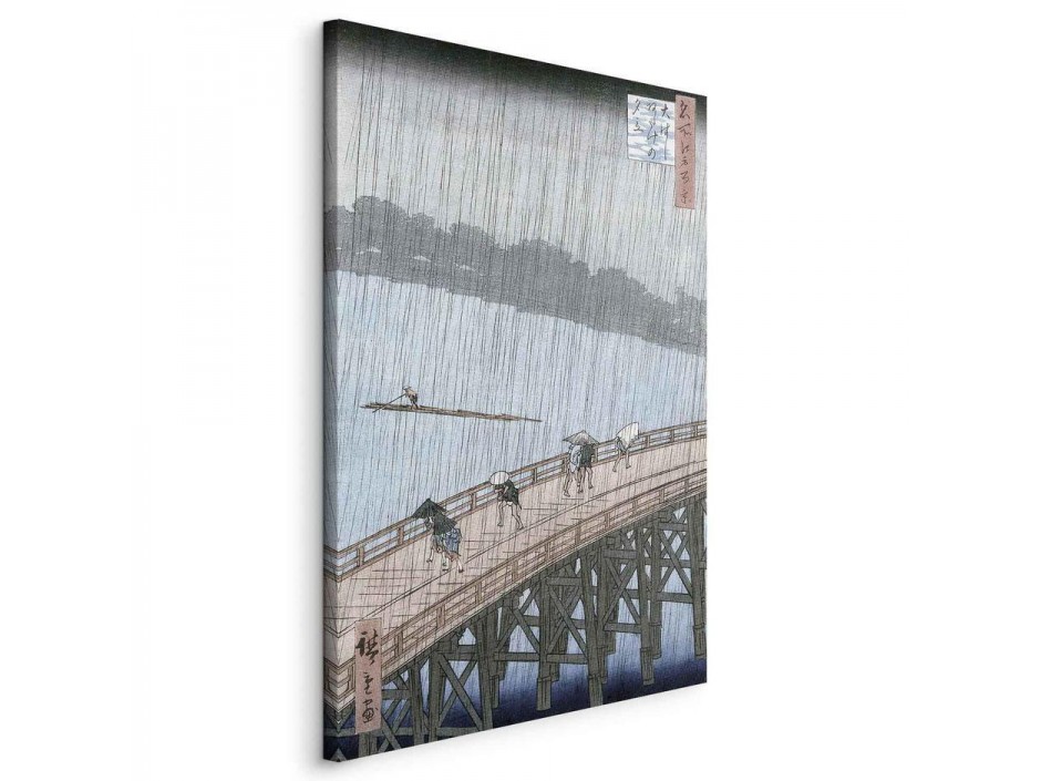 Tableau - Sudden Shower over Shin-Ohashi Bridge and Atake (Ohashi Atake no Yudachi) from the series Meisho Edo Hyakkei (