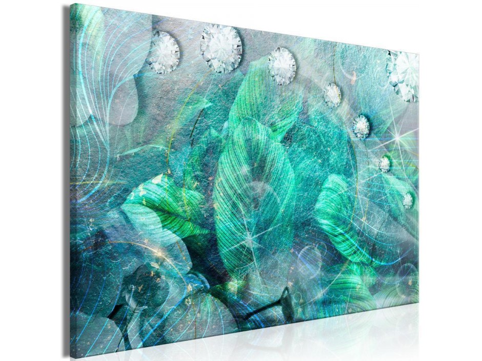 Tableau - Turquoise Leaves (1 Part) Wide