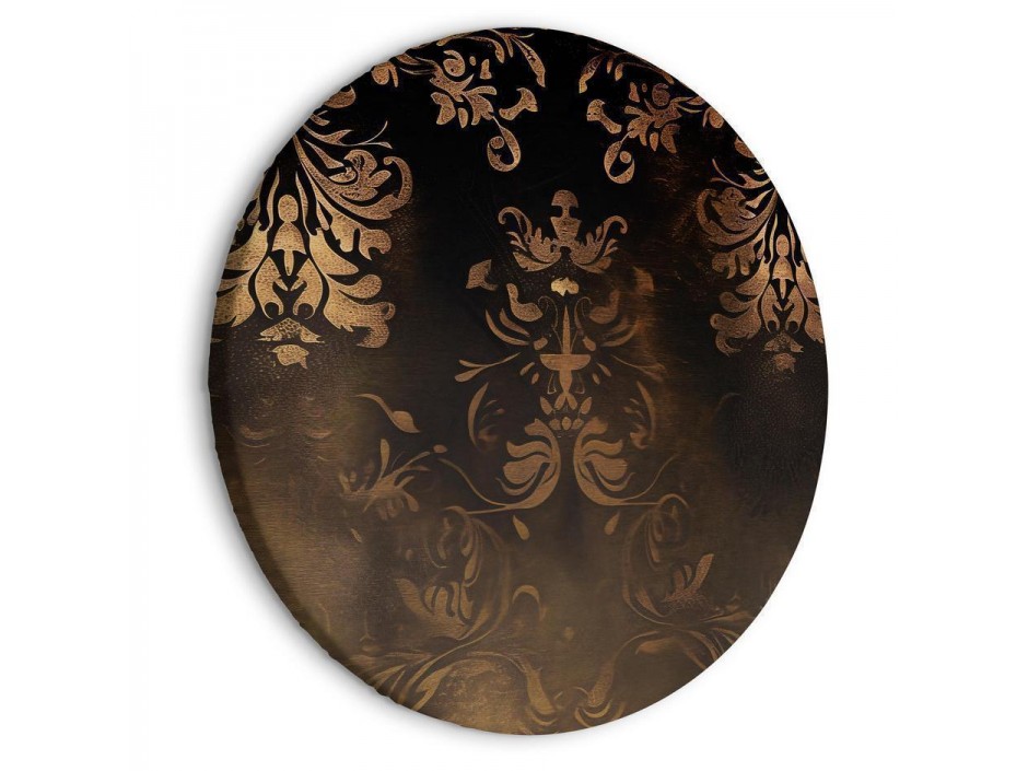 Tableau rond - Baroque Ornaments in Patinated Gold and Browns: Retro Motif